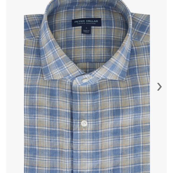 Peter millar Ravello Angelite Linen Sport Shirt 100% linen large - Picture 2 of 6